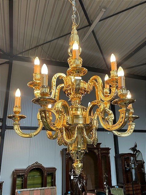 Pair Of Palatial Size Louis XIV Style Chandeliers -photo-2