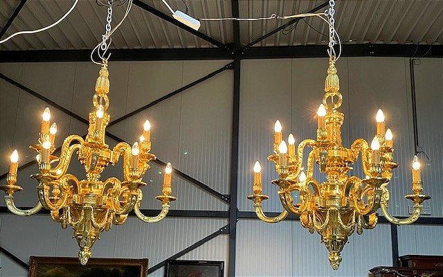 Pair Of Palatial Size Louis XIV Style Chandeliers -photo-5