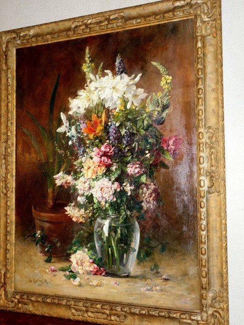 Painting Depicting A Bouquet Of Flowers-photo-4