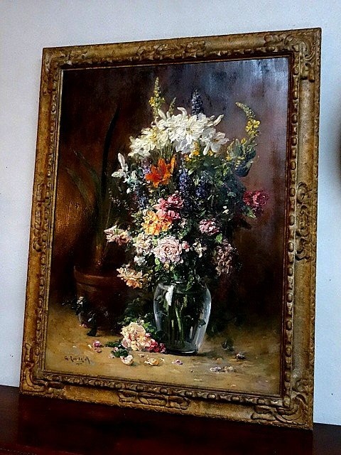 Painting Depicting A Bouquet Of Flowers