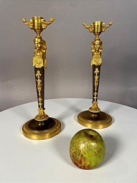 Paire de flambeaux Empire -photo-2