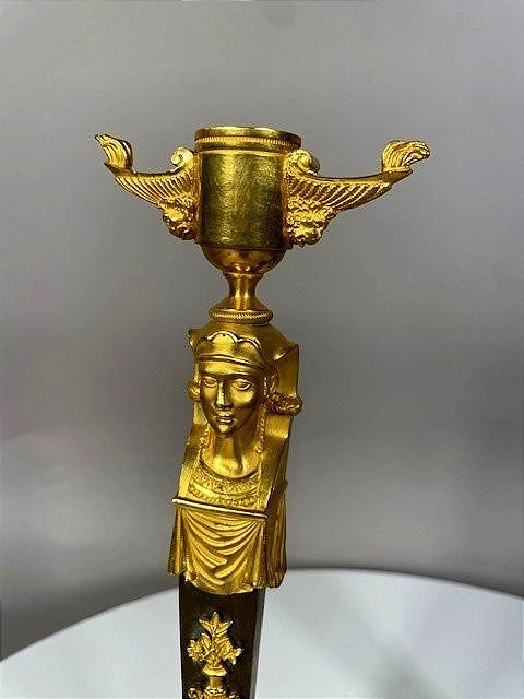 Paire de flambeaux Empire -photo-3