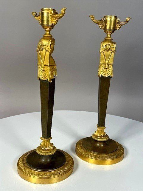 Paire de flambeaux Empire -photo-4