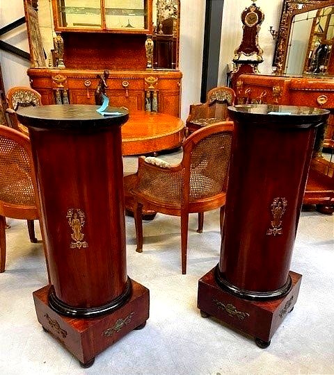 Pair Of Early 19th Century Mahogany Columns -photo-5