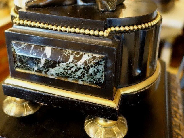 Bronze And Marble Clockset-photo-2