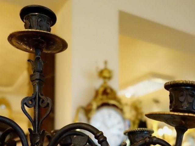 Bronze And Marble Clockset-photo-4