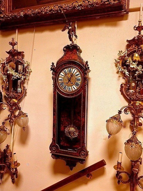 Régulateur en marqueterie Boulle-photo-2