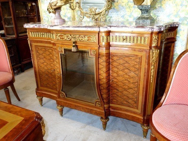 Louis XVI Style Marquetry Dining Suite-photo-4