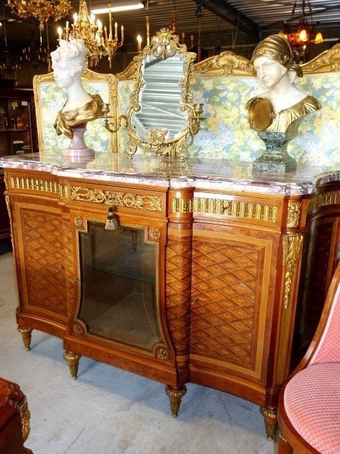 Louis XVI Style Marquetry Dining Suite-photo-2