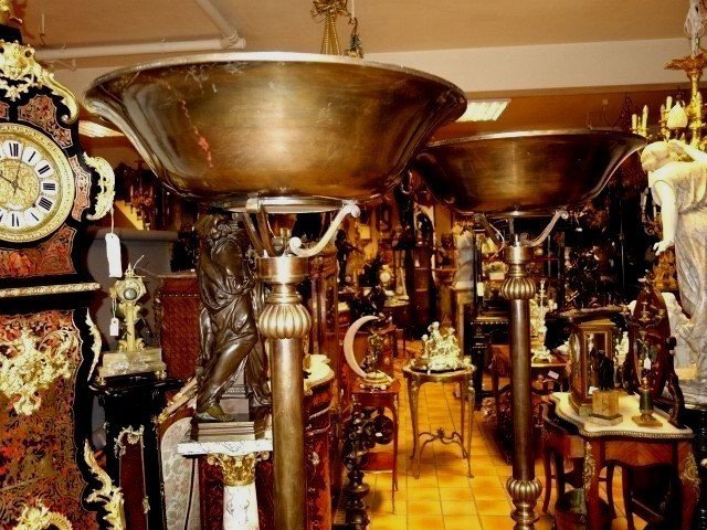 Paire de lampadaires des années 1940-photo-2