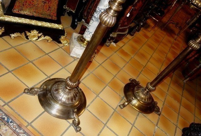 Paire de lampadaires des années 1940-photo-3