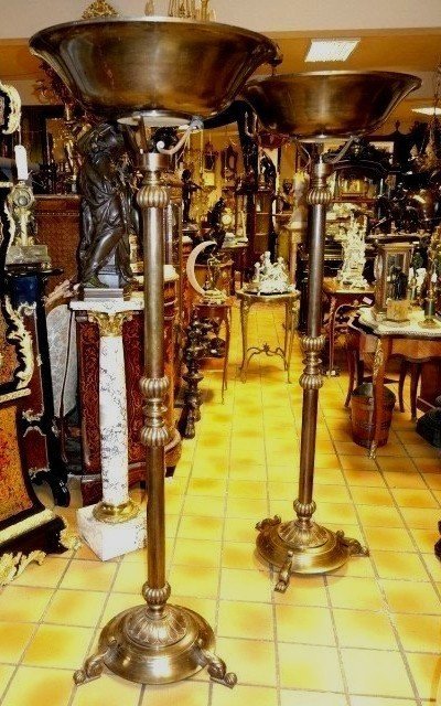 Paire de lampadaires des années 1940-photo-7