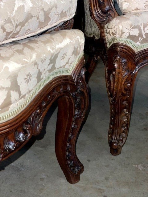 Pair Of Louis XV Bergère Armchairs-photo-1