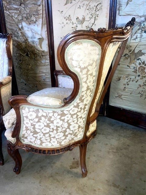 Pair Of Louis XV Bergère Armchairs-photo-2