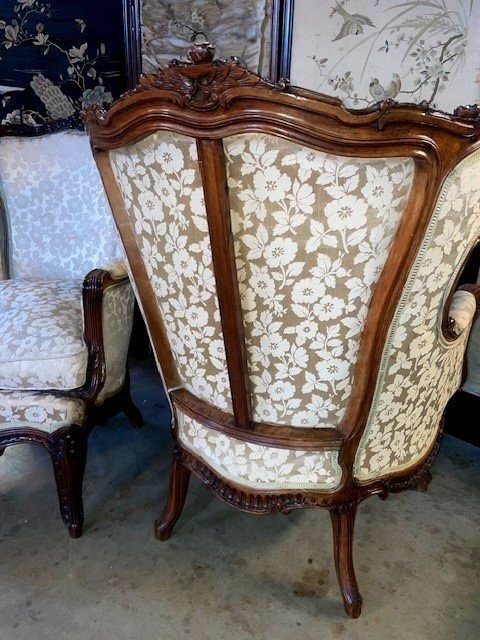 Pair Of Louis XV Bergère Armchairs-photo-3