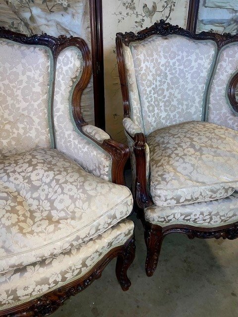 Pair Of Louis XV Bergère Armchairs-photo-5