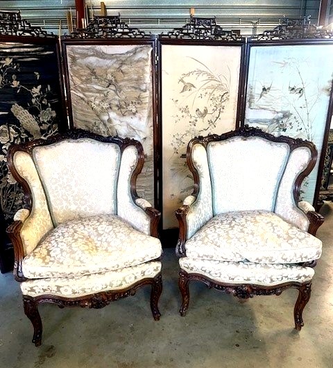 Pair Of Louis XV Bergère Armchairs