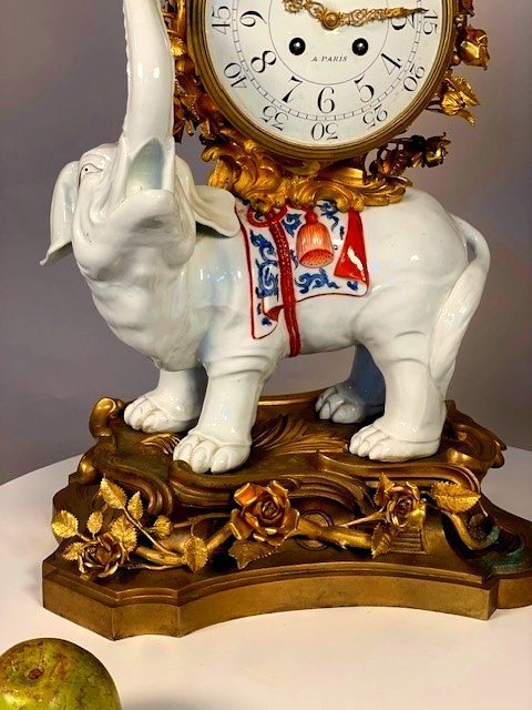 Palatial Size Louis XV Clock With Elephant -photo-2