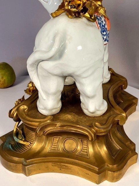 Palatial Size Louis XV Clock With Elephant -photo-3
