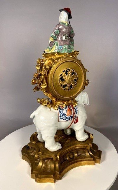 Palatial Size Louis XV Clock With Elephant -photo-7