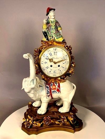 Palatial Size Louis XV Clock With Elephant 