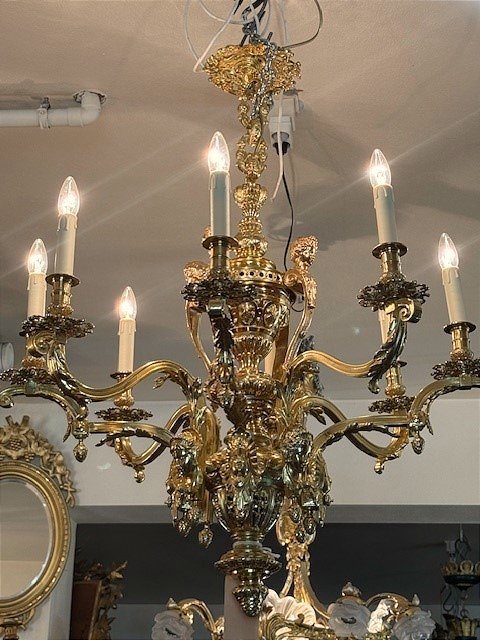 Eight-arm Chandelier In Gilt Bronze-photo-3