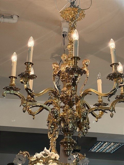 Eight-arm Chandelier In Gilt Bronze-photo-4