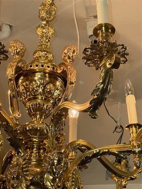 Eight-arm Chandelier In Gilt Bronze-photo-1