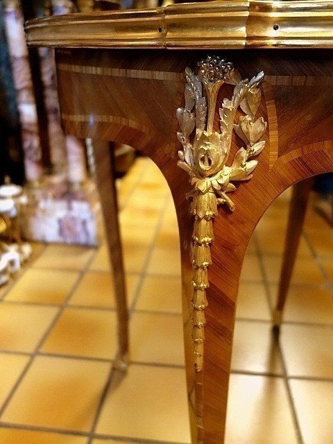 Transitional Style Side Table By Haentges Frères Paris-photo-3