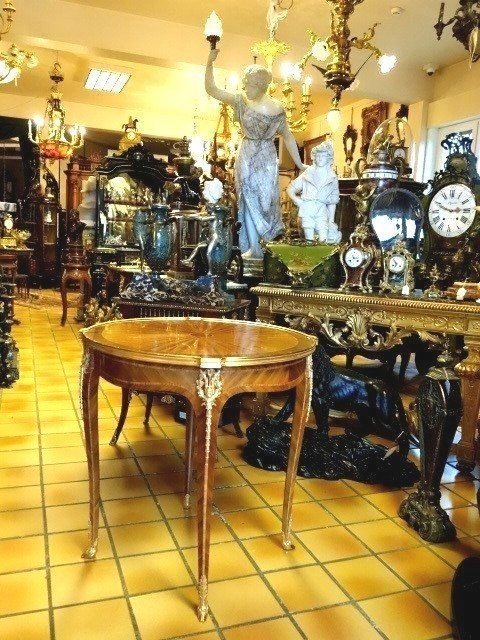 Transitional Style Side Table By Haentges Frères Paris-photo-3