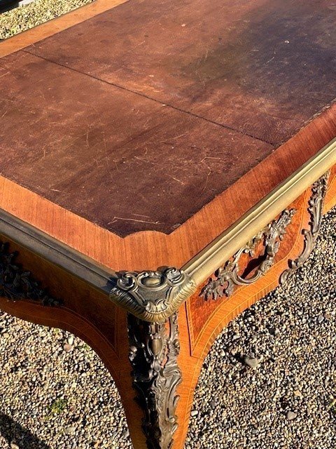 Grand bureau plat de style Louis XV -photo-2
