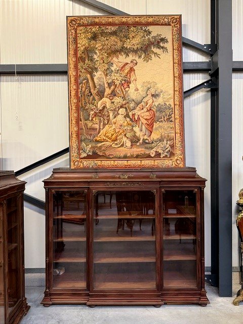 Pair Of Mahogany And Bronze Display Cabinets -photo-3