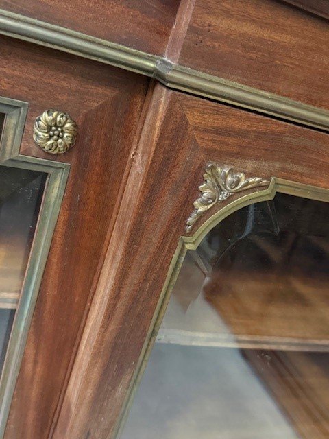 Pair Of Mahogany And Bronze Display Cabinets -photo-3