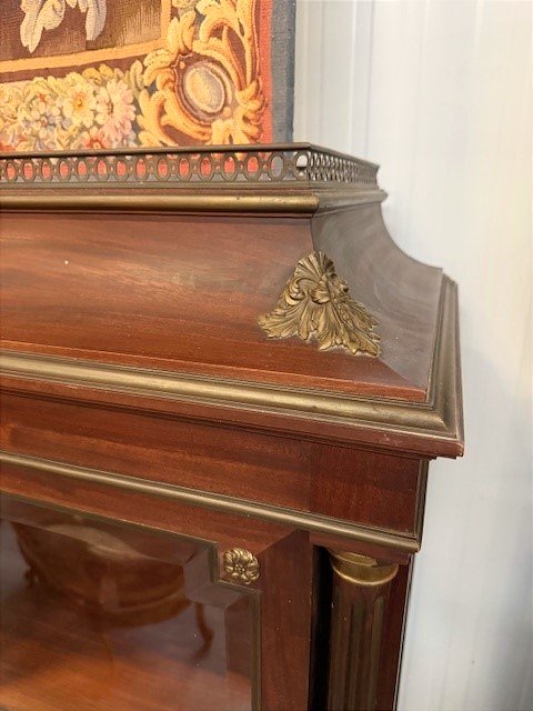 Pair Of Mahogany And Bronze Display Cabinets -photo-5