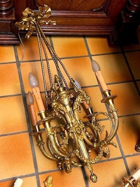 Lustre et ses deux appliques assorti-photo-2