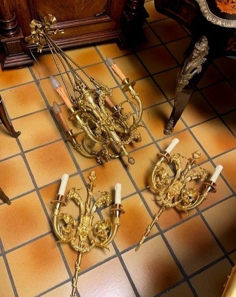 Lustre et ses deux appliques assorti