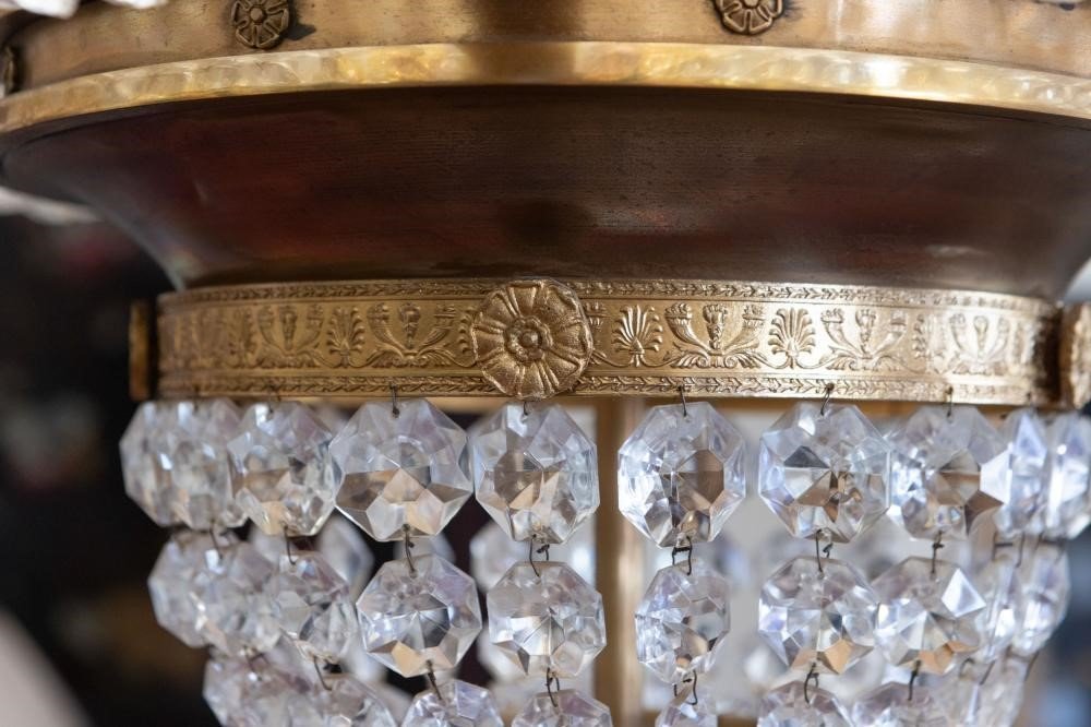 Pair Of Palatial Size Chandeliers In Bronze And Crystal-photo-3