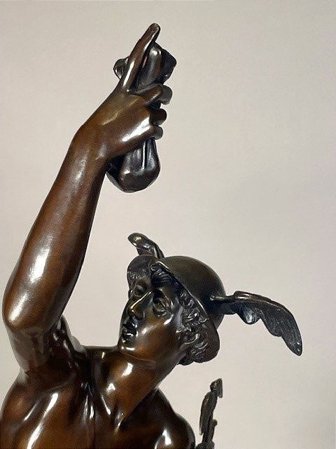 Bronze Sculpture Of Mercury , Height 107 Cm !-photo-2