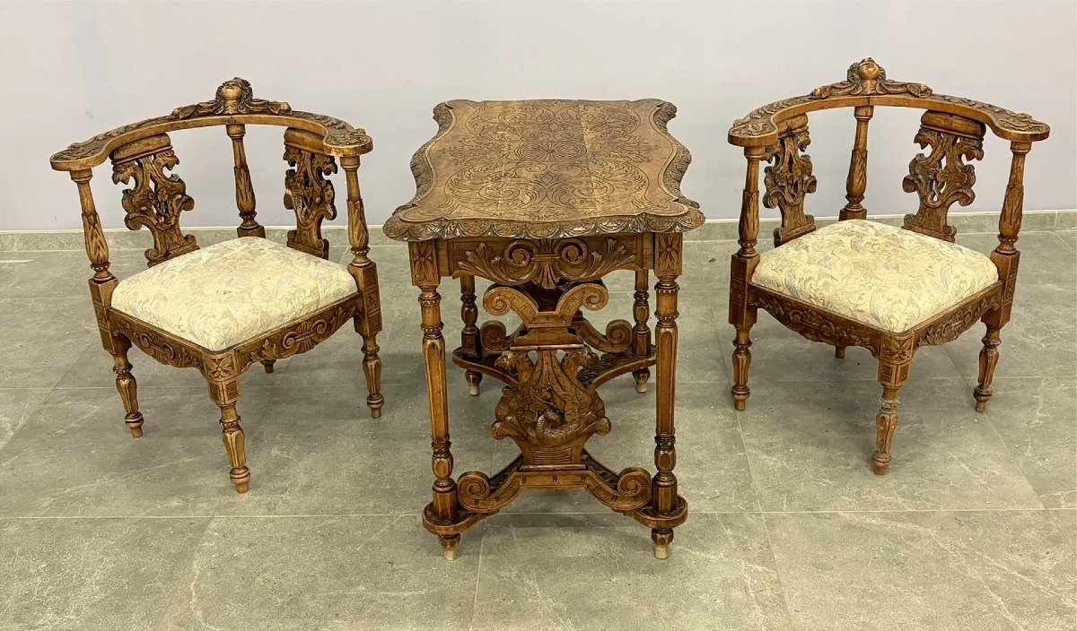 Spectacular Neo-renaissance Walnut Salon-photo-2
