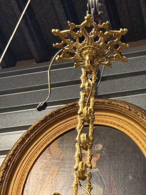 Lustre en bronze doré XIXe -photo-3