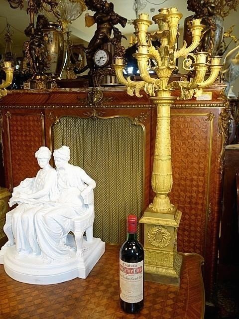 Paire de candélabres d'apparat d'époque Empire-photo-3