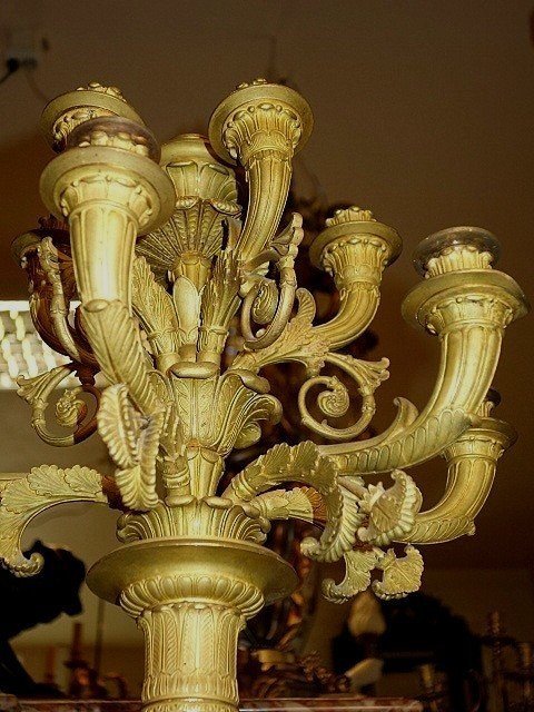 Paire de candélabres d'apparat d'époque Empire-photo-3