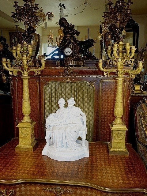 Paire de candélabres d'apparat d'époque Empire