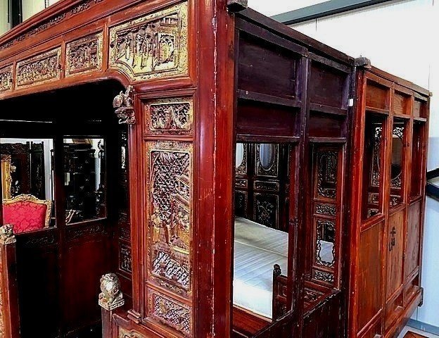 Lit de marriage chinois du XIXe siècle-photo-3