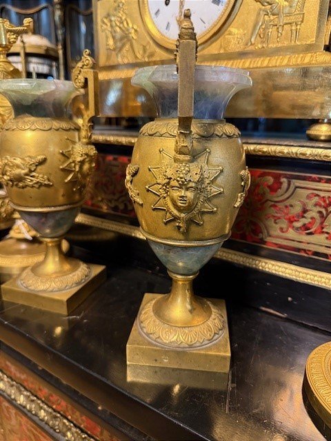 Pair Of Gilt Bronze And Spath Fluor Vases.-photo-4