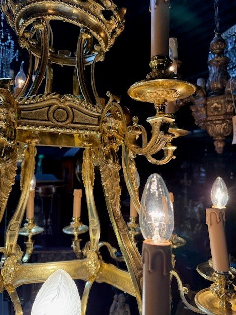 Lanterne en bronze doré à 19 lumières-photo-2