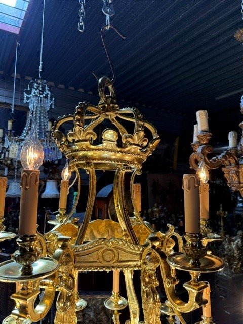 Lanterne en bronze doré à 19 lumières-photo-3