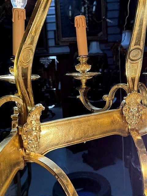 Lanterne en bronze doré à 19 lumières-photo-5
