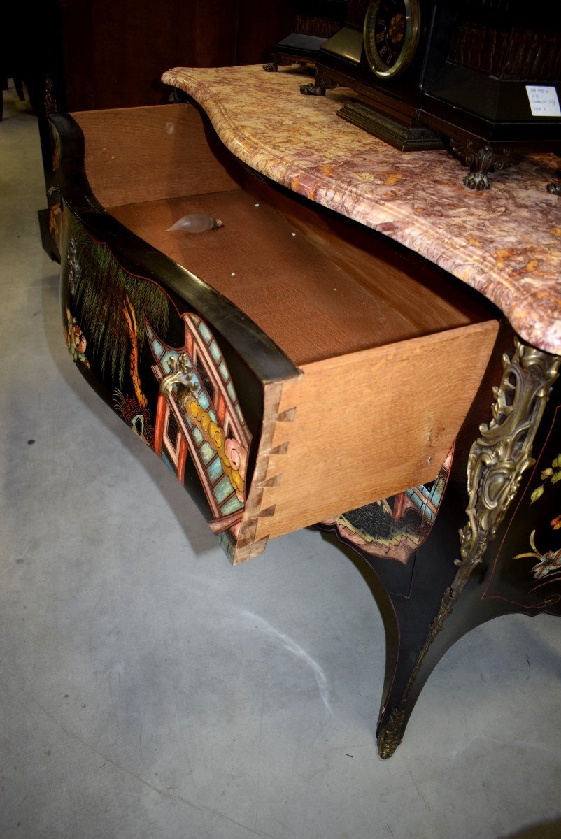 Commode Louis XV en lacque de Chine -photo-1