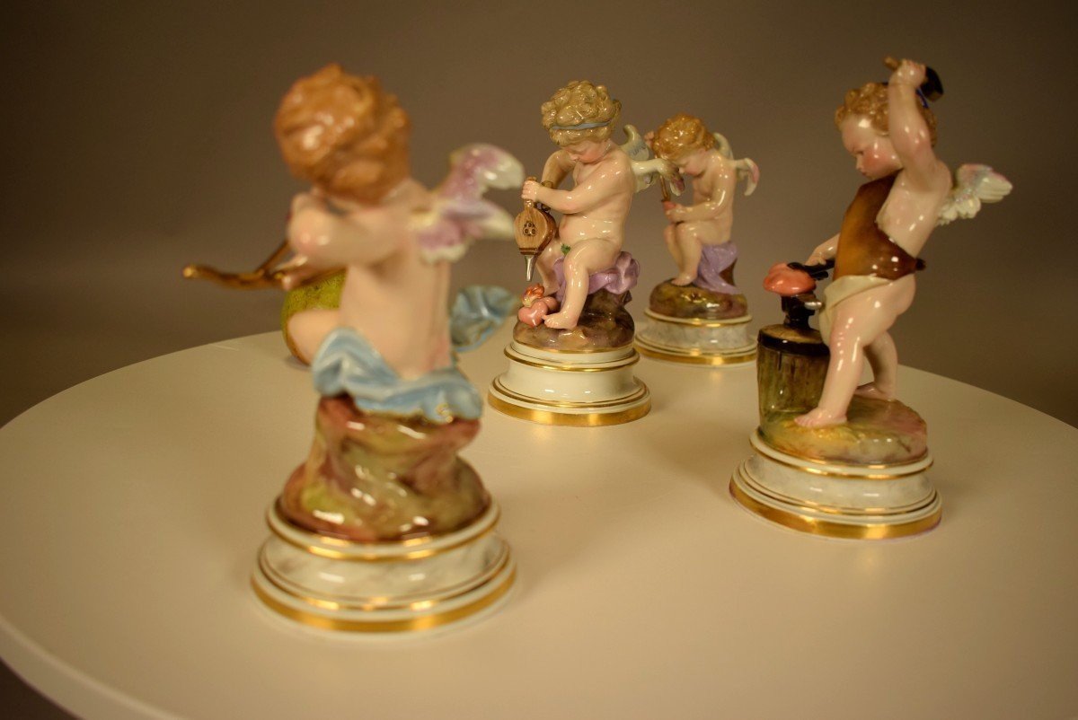 4 Statues In Meissen Porcelain-photo-2